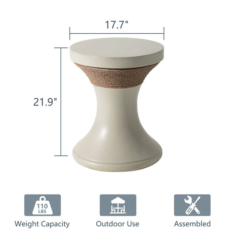 COSIEST Outdoor Patio Faux Stone Coffee Table