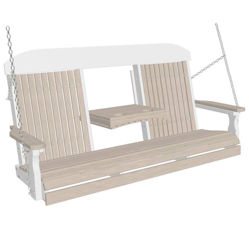 Poly Lumber Classic Swing - 5' - Birch Woodgrain & White