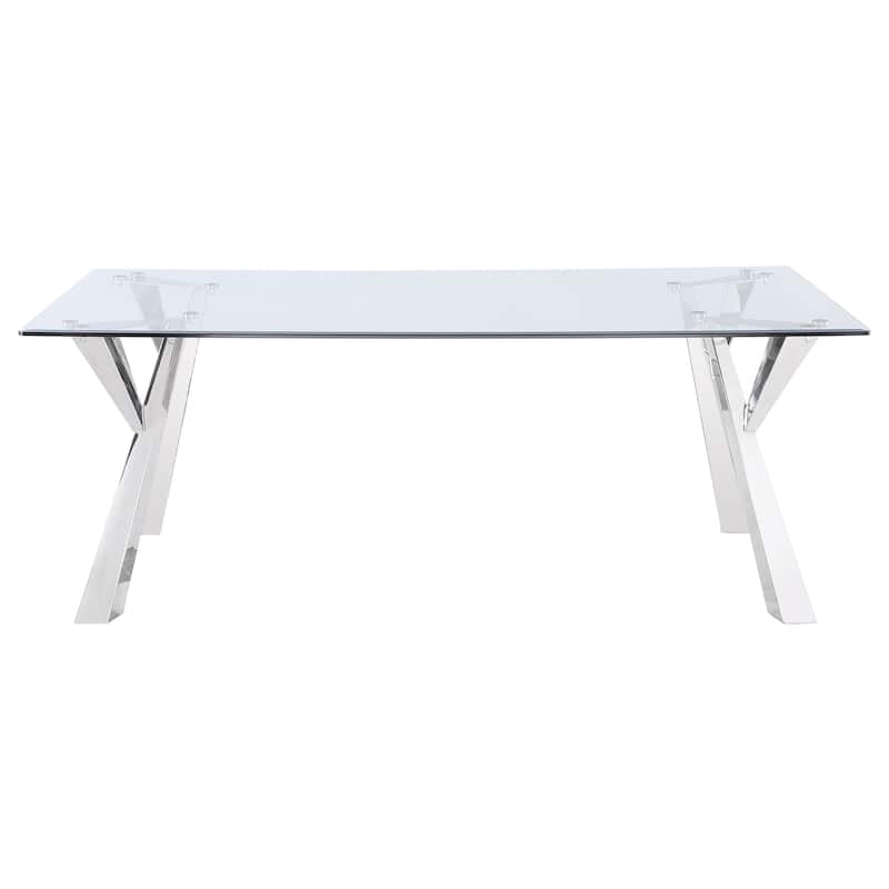 Alaia Clear Glass Top Dining Table Chrome