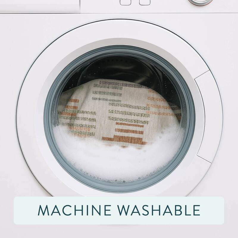 Machine Washable Indoor/ Outdoor Modern Pines Chantille Rug