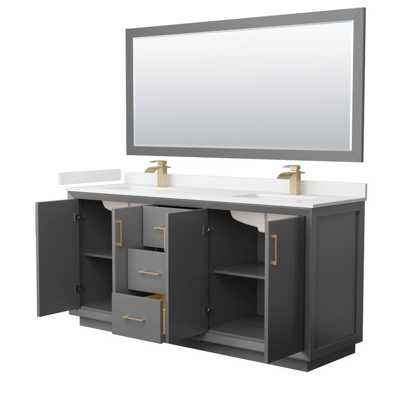Wyndham Collection WCF414172D-QTZ-UNSM70 Strada 72" Free Standing