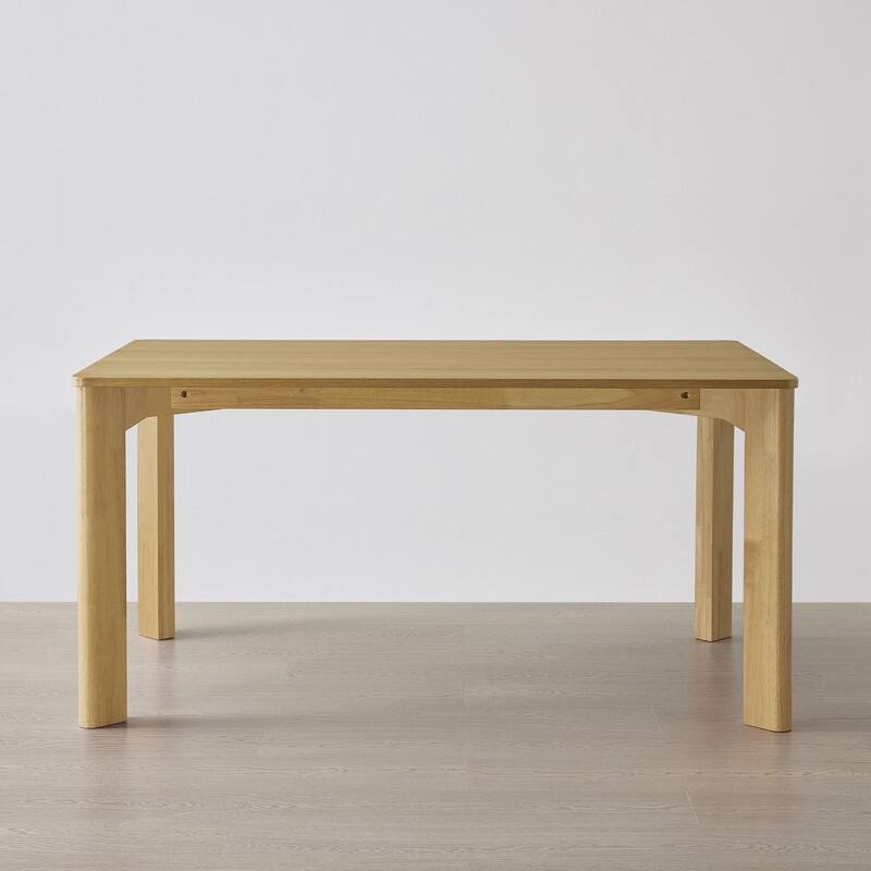 Spruce & Spring 59" Modern Rectangle Dining Table for 4-6 with Solid Rubberwood Legs