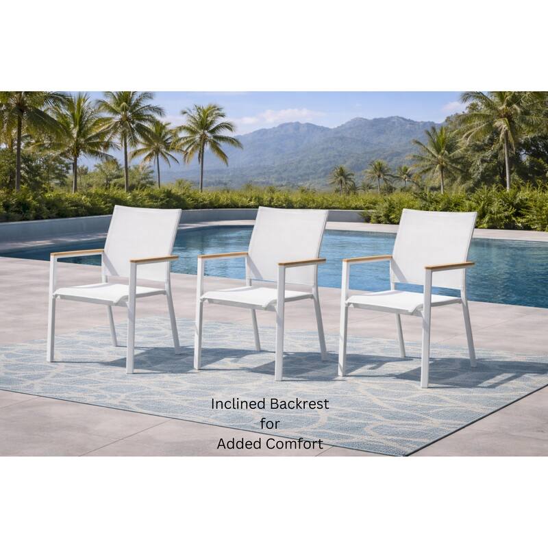 Madeira White 11-Piece Aluminum Outdoor Dining Set with Sling Set in White - N/A