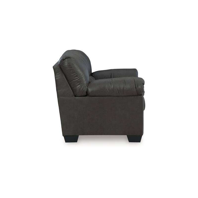 Limu Loveseat, 69 Inch, Soft Pillow Top Arms, Rich Gray Faux Leather