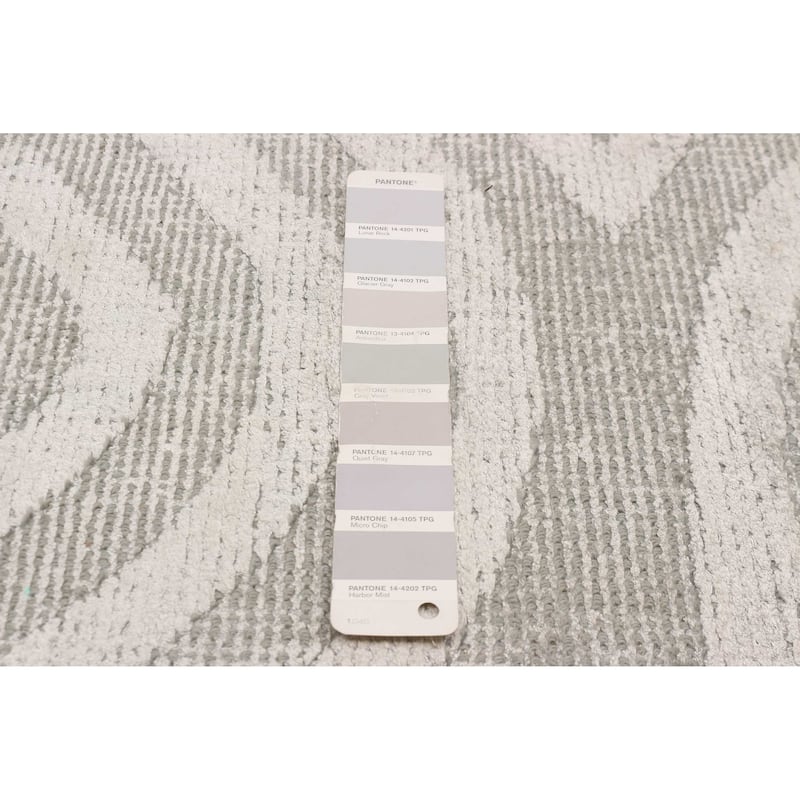 ECARPETGALLERY Hand-knotted Tangier Light Grey Viscose, Wool Rug - 4'10 x 7'11