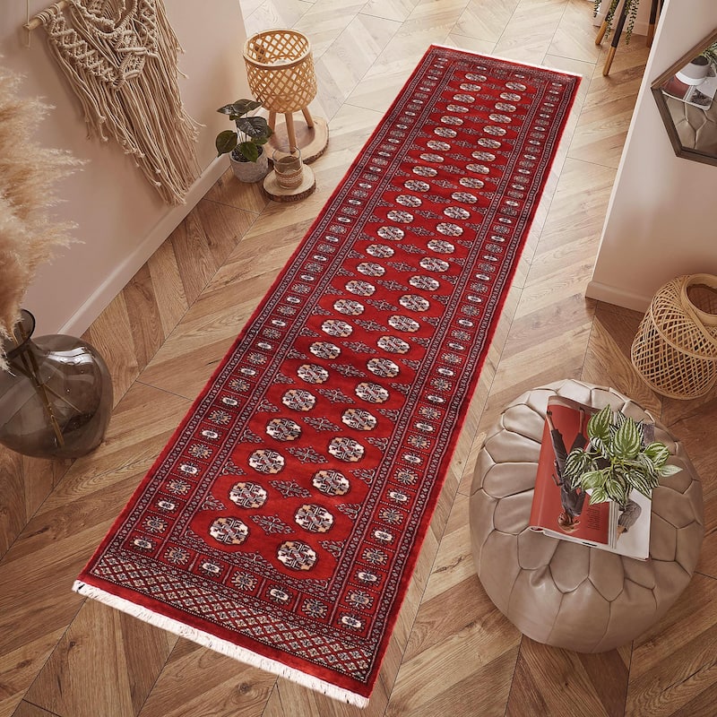 Rustic Bokhara Farrell Rust/Beige Hand Knotted Wool Runner - 2'7'' x 11'7''