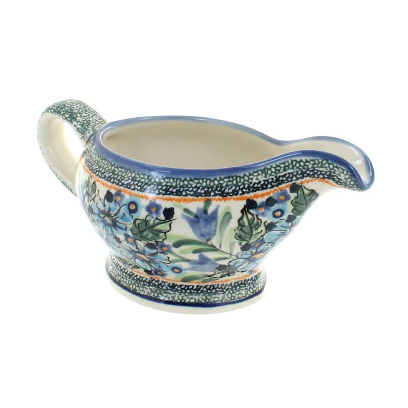 Blue Rose Polish Pottery 1258 Zaklady Gravy Boat - Ballina
