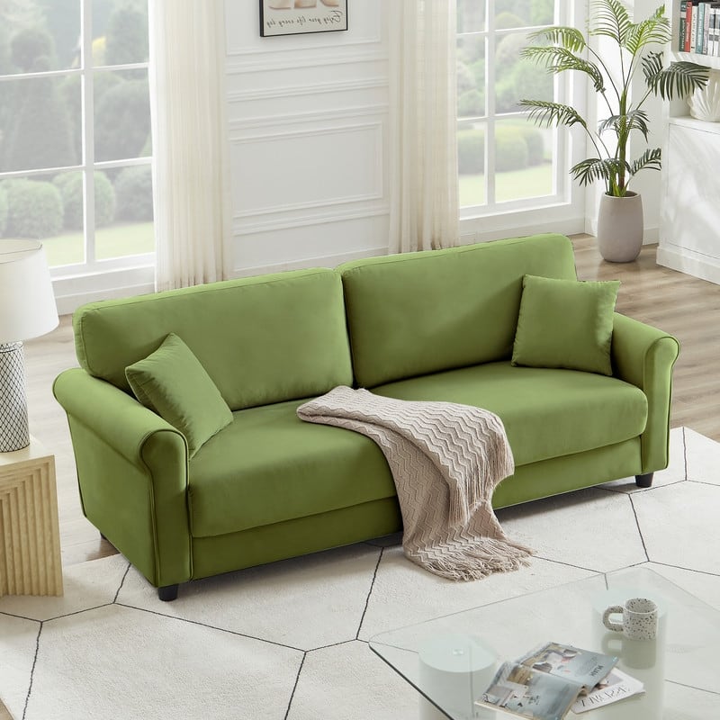 82"Velvet Upholstery Cloud Sofa Couch Cushion Back Deep Seat Loveseat
