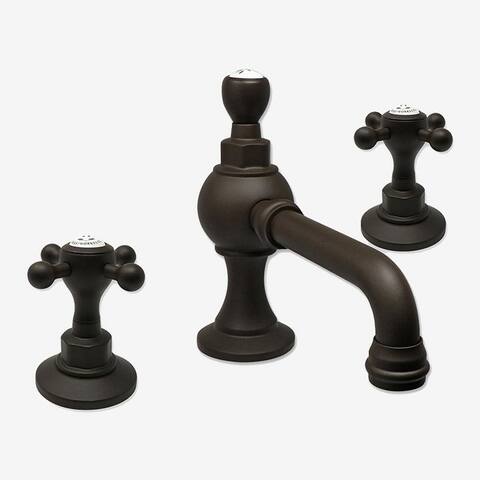 Canterbury-X Widespread Cross-X Style Two Handles Traditional Bathroom Faucet With Pop-up Drain Assembly