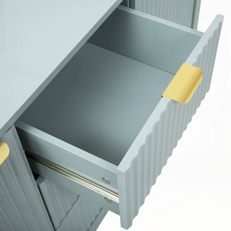 Storage Console Table with Metal Handles