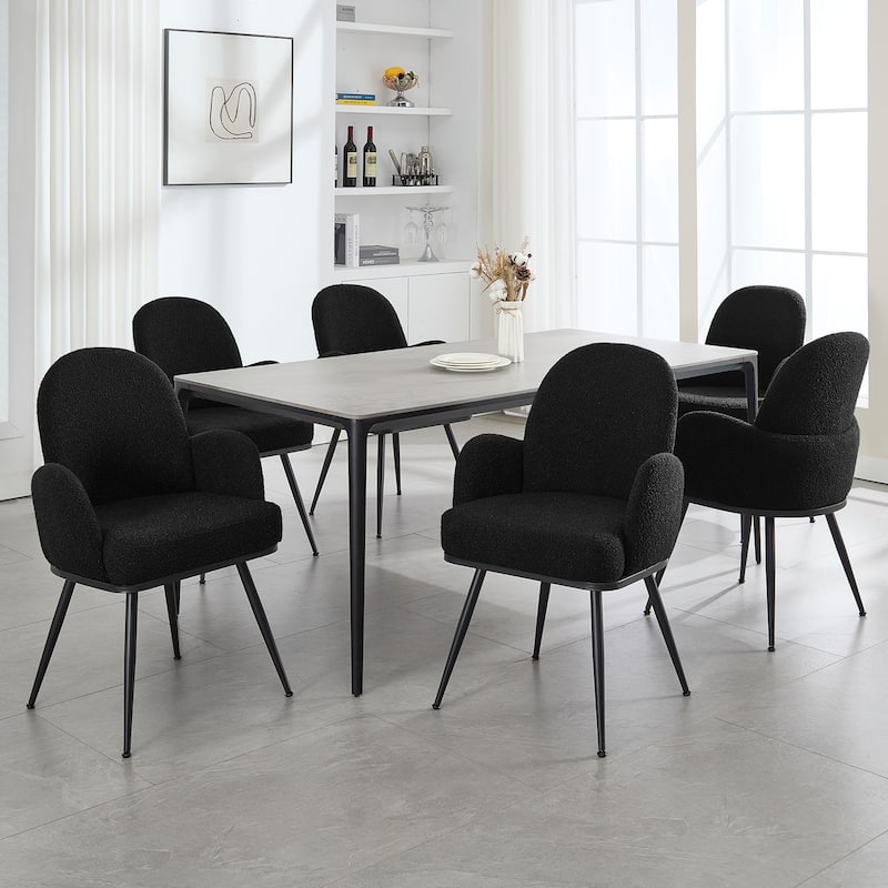 Fabric Upholstered Dining Chairs Set of 2/4 with Arms - 34.8"H x 23.2"W x 22.8"D