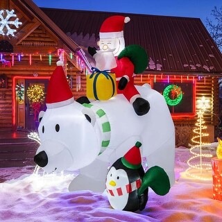 Costway 7 FT Tall Inflatable Polar Bear with Penguin Gift Bags & Gift - See Details