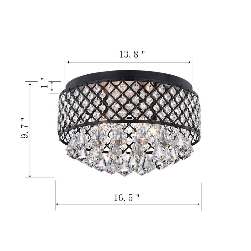 Phanes Metal and Glass 4-light Flush Mount