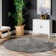Nuloom Loni SuperiorWash Solid Machine Washable Shag Area Rug - 6' Round - Dark Grey - Round