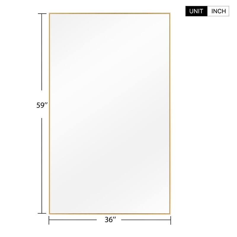 Metal Famed Full Length Bathroom Wall Mirror