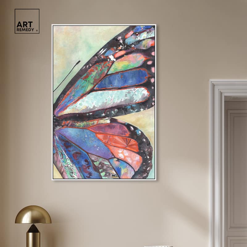 Art Remedy Butterfly Part Ii Framed Butterfly 1 Piece Canvas Wall Art