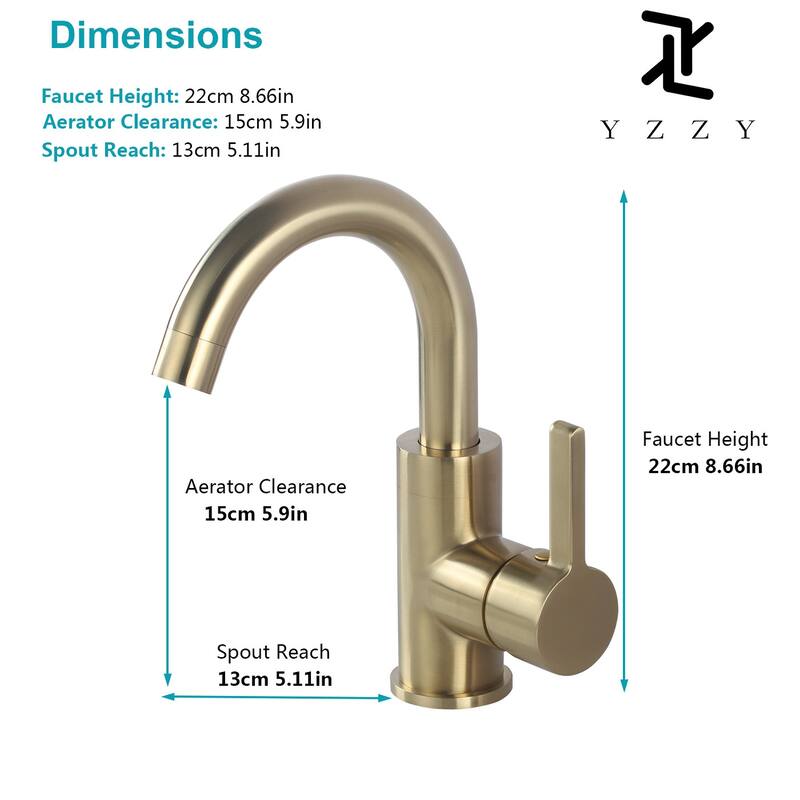 Modern Single Handle Swivel Spout Sink Faucet for Bathroom