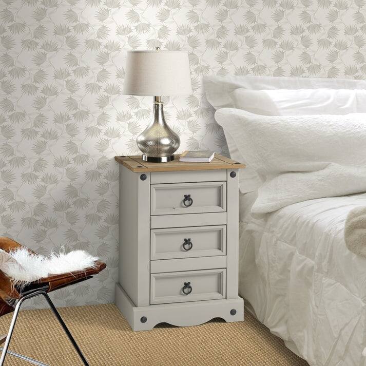 Wood Nighstand 3 Drawers Corona | Furniture Dash