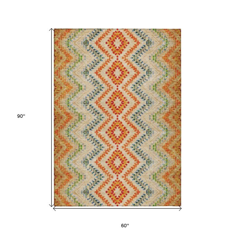 HomeRoots Geometric Transitional Rectangle Outdoor Rug