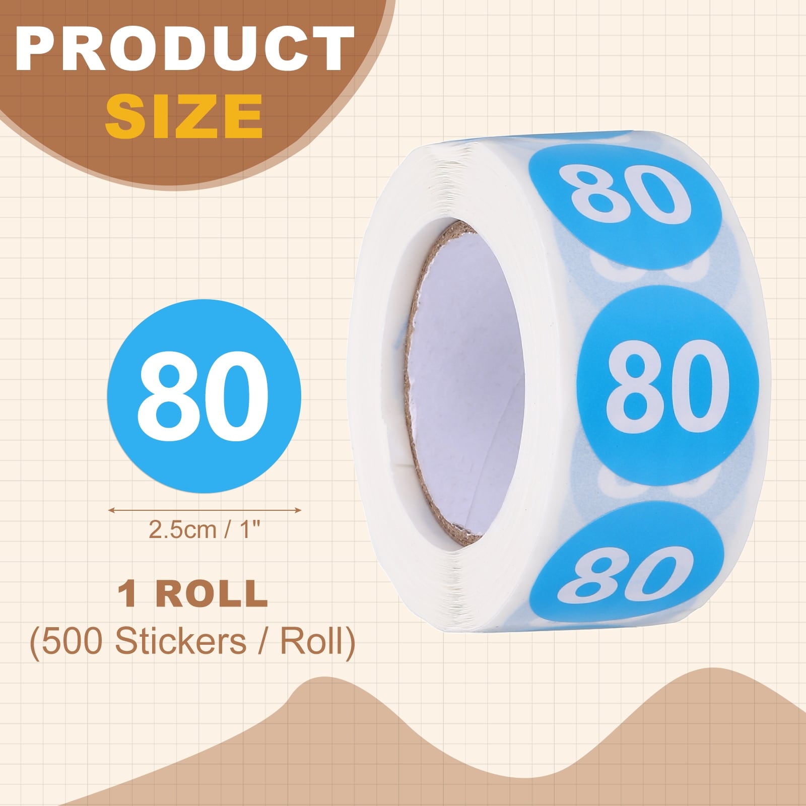 Clothing Size Stickers, Coded Round Self Adhesive Apparel Size Labels for Clothing, Shirts, Trousers, Skirts