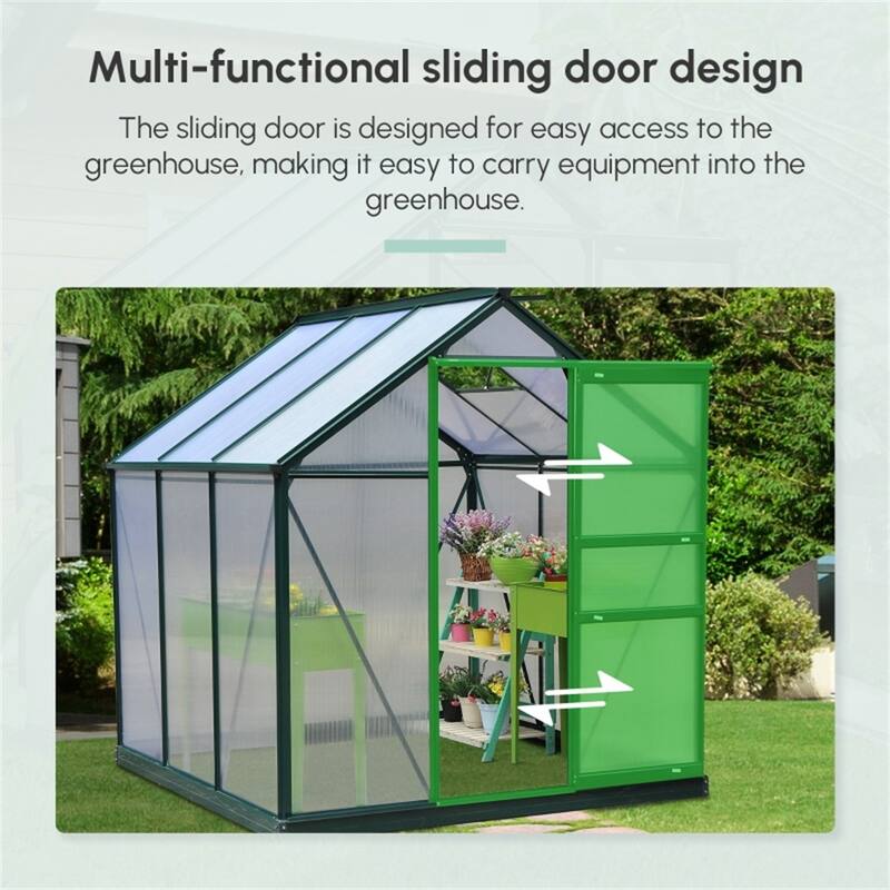 Walk-In Greenhouse for Garden Plants with Reinforced Base and Aluminum Frame