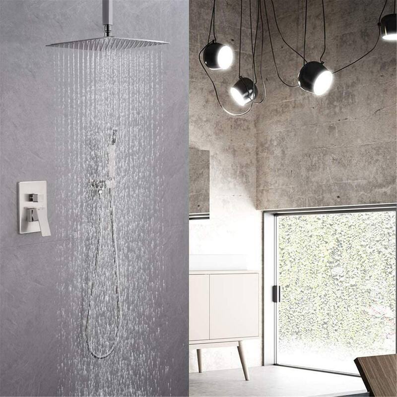 1-Spray Patterns with 2.5 GPM 16 in. Ceiling Mount Dual Shower Heads