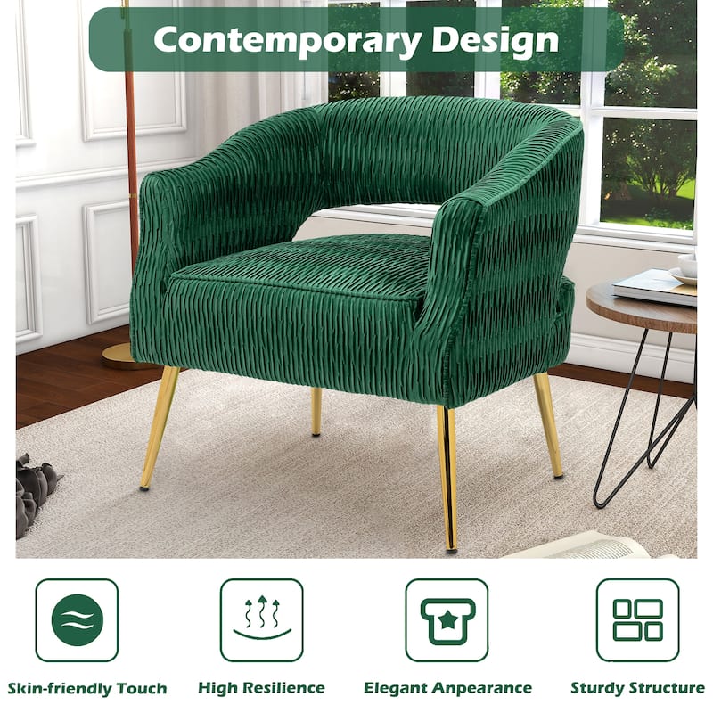 Contemporary Upholstered Ruffle Accent Chair