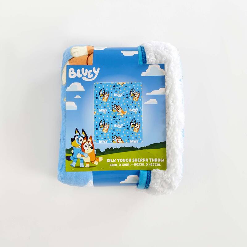 Bluey Happy Times Silk Touch Sherpa Throw Blanket