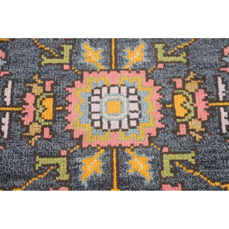 Blue Heriz Serapi Indian Foyer Rug Hand-Knotted Wool Carpet - 3'1"x 5'1"