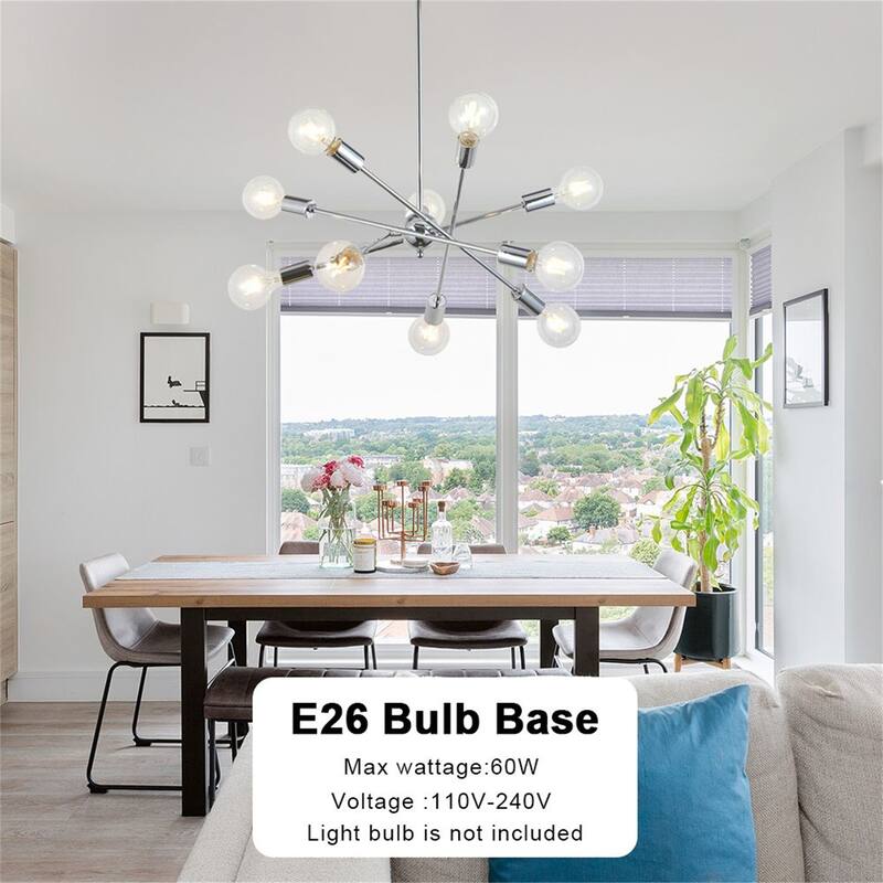10 Lights Mid-Century Modern Sputnik Chandelier