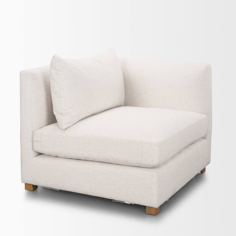 Halston Right Arm Sectional Piece Oatmeal Performance Fabric - 38.98 x38.98 x29.13