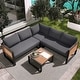 preview thumbnail 11 of 12, Modern 4-piece L-shaped Outdoor Conservation Sofa Set with Soft Cushion and a Coffee Table Grey
