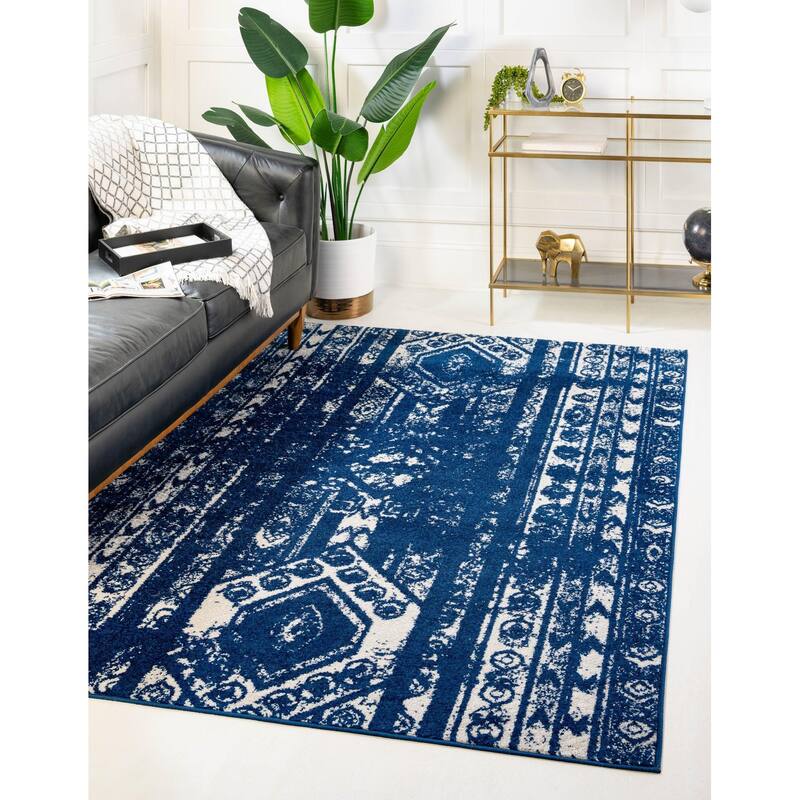 Contemporary Sling Collection Area Rug - 7'x10' - Navy Blue