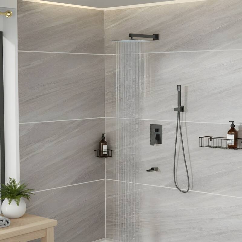 Minimalist Wall Mounted Dual Shower Head Shower Set