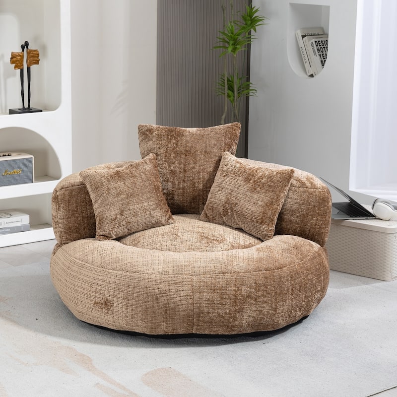 Lazy Sofa Durable Comfort Lounger High Back Bean Bag Chair Couch With Three Pillows for Adults and Kids, Indoor & Outdoor