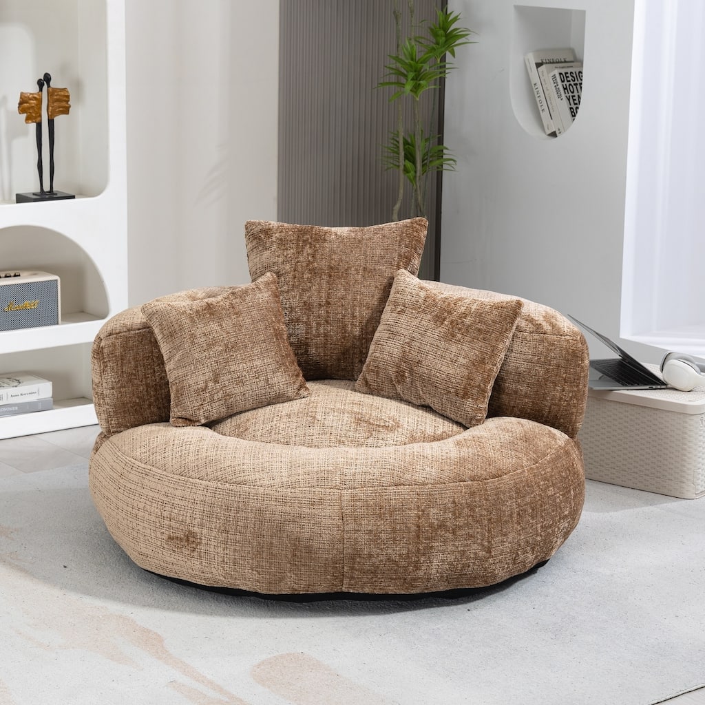 Lazy Sofa Durable Comfort Lounger High Back Bean Bag Chair Couch With Three Pillows for Adults and Kids, Indoor & Outdoor