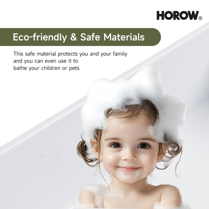 HOROW 33 in. White Fireclay Rectangular Farmhouse Apron-Front Kitchen Sink, Single Bowl with Grid and Strainer