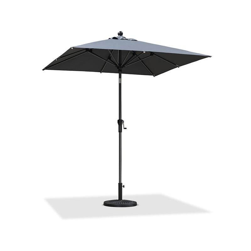 PURPLE LEAF Heavy-duty Crank and Tilt Table Umbrella Outdoor Patio Market Umbrella - 7x7ft-Grey