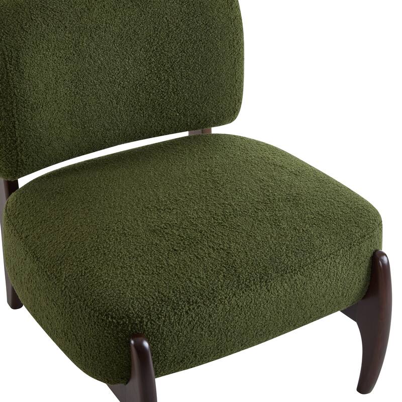 25.5" Modern Boucle Lounge Chair with Solid Wood Frame, Soft and Durable Boucle Upholstery