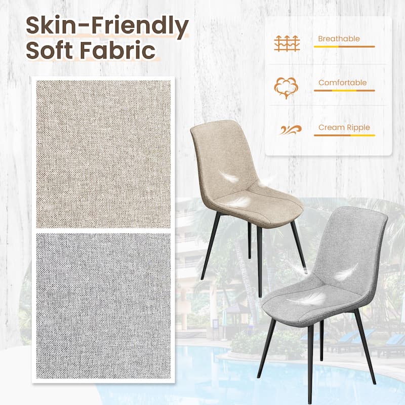 EROMMY Space-Saving 47.2" Round Dining Table Set for 4 - Ideal Small Kitchen & Dining Room Furniture, Includes 4 Chairs