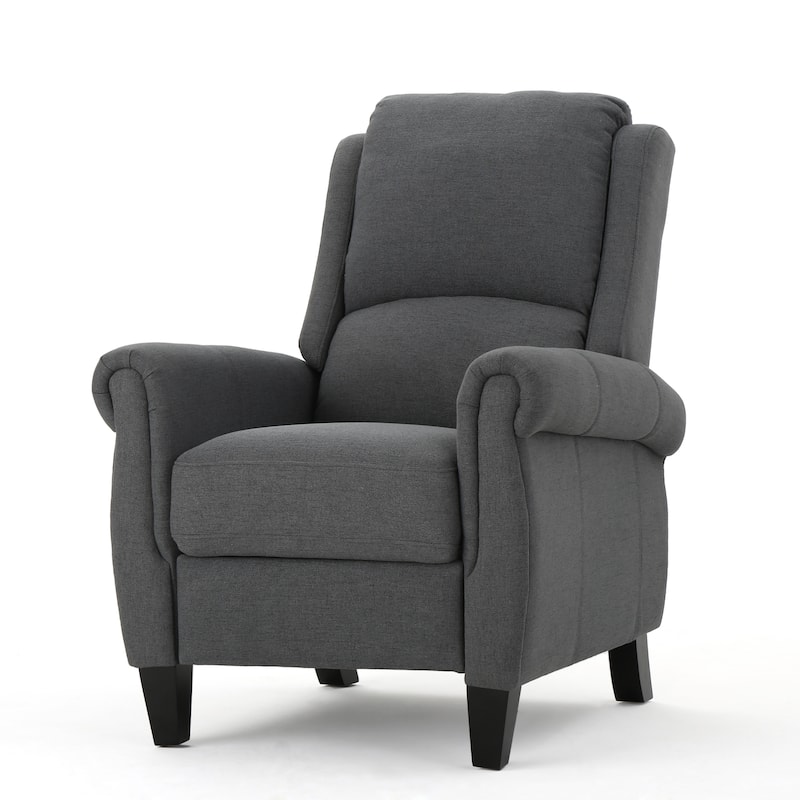 Haddan Fabric Recliner Club Chair by Christopher Knight Home - Charcoal