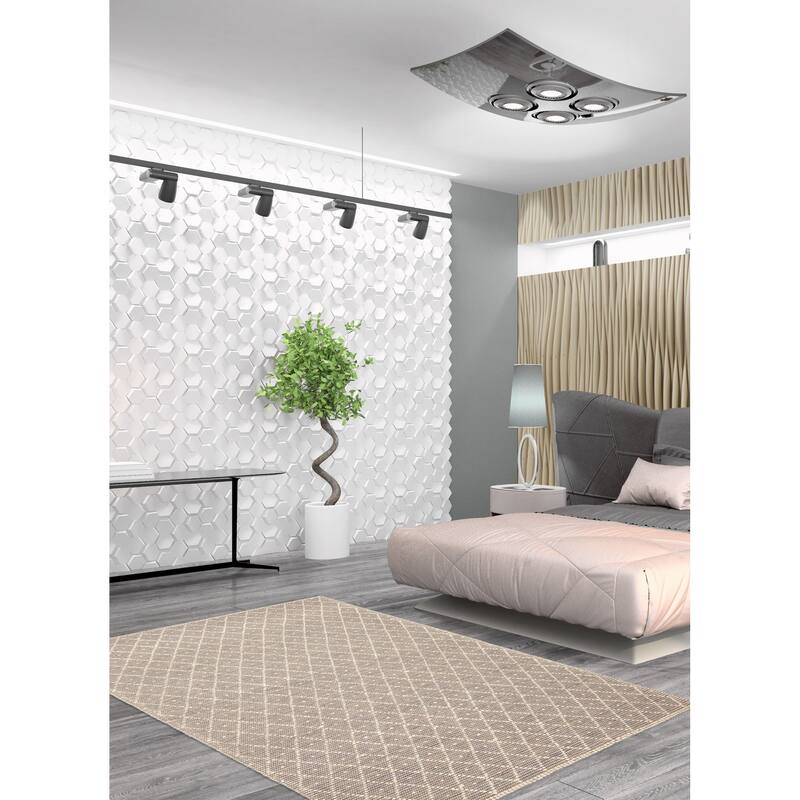 ECARPETGALLERY Braid weave Sienna Grey Wool Rug - 5'0 x 8'0