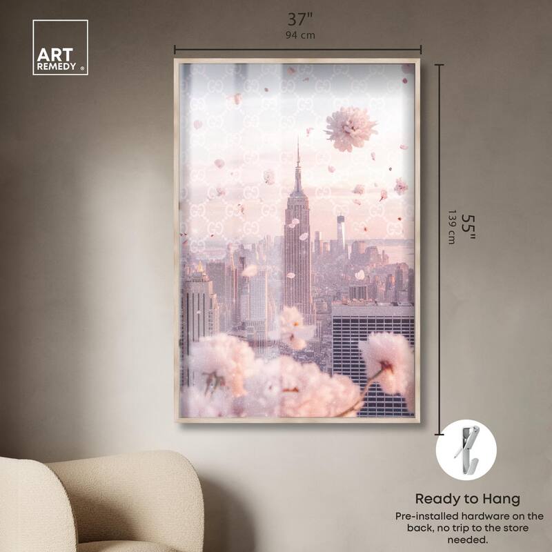 Raining Petals in NYC Shadowbox by Art Remedy