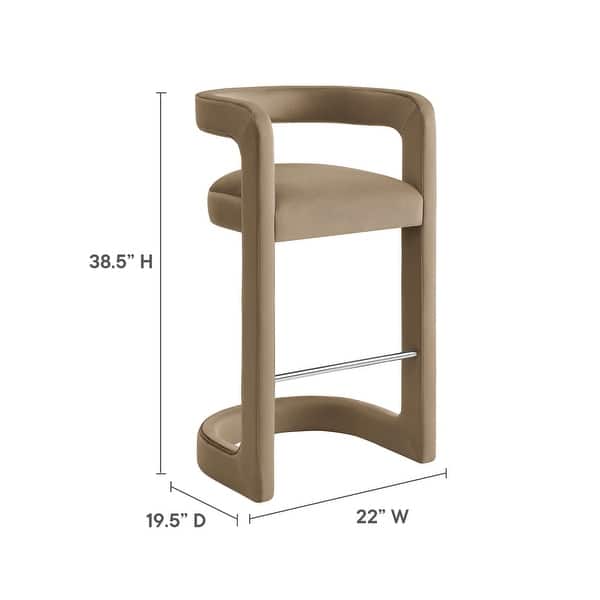 dimension image slide 1 of 6, Winslow Performance Velvet Bar Stool
