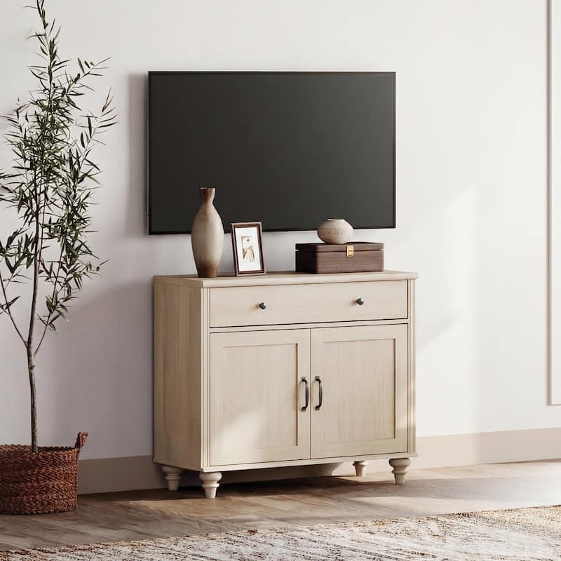 Farmhouse TV Stand for 75 inch TV, TV Console with Storage