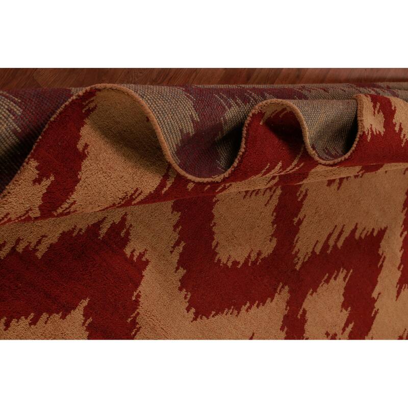 Hand Knotted Oriental 100% Wool Carpet Modern Geometric Oranges & Rust Moroccan Area Rug - 11' 8'' X 8' 10''