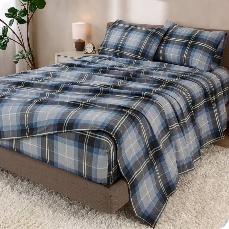 Bare Home Cotton Flannel Sheet Set - Velvety Soft Heavyweight