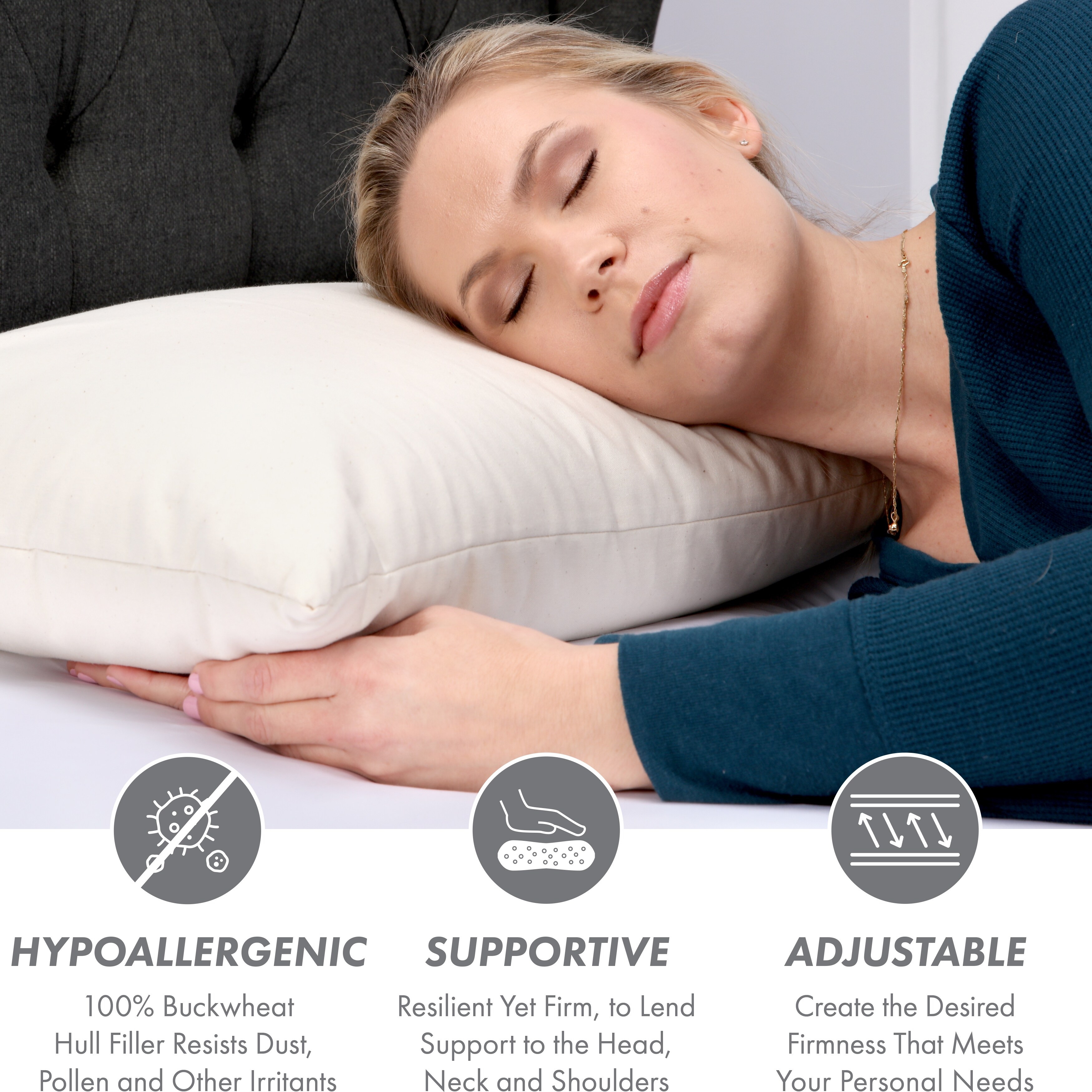 Buckwheat Hull Neck Roll Pillow Stress Neck Tension Relief