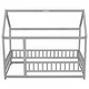 preview thumbnail 4 of 50, Twin Size Wooden Bed House Bed with House Roof Frame