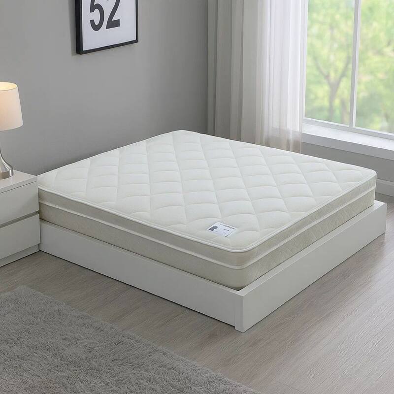 Lim 9 Inch Soft Bonnell Coil Full Size Mattress with Euro Top, Dense Foam